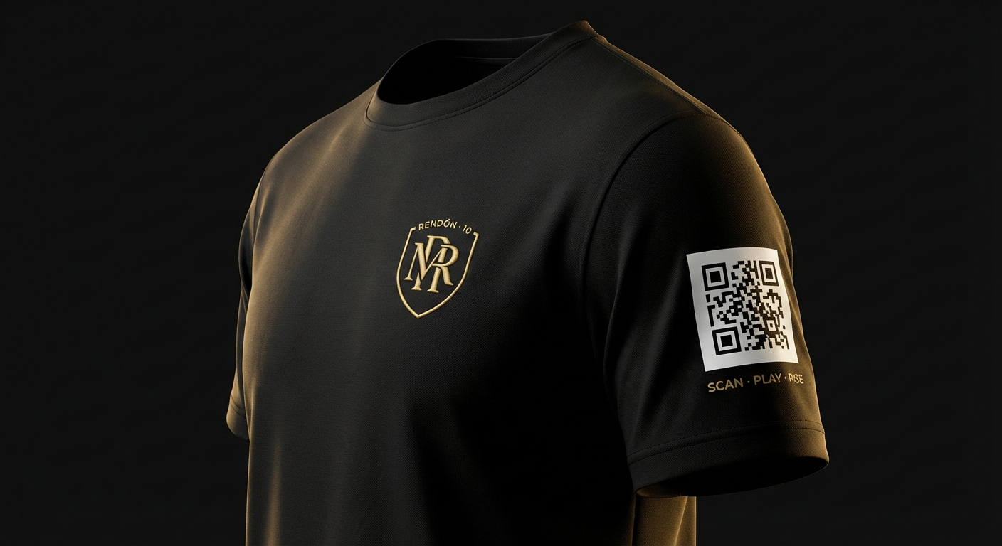 Limited Edition Signature Shirt mit individuellem Spieler-Crest auf der Brust und QR-Code zur eigenen Hymne auf dem Ärmel